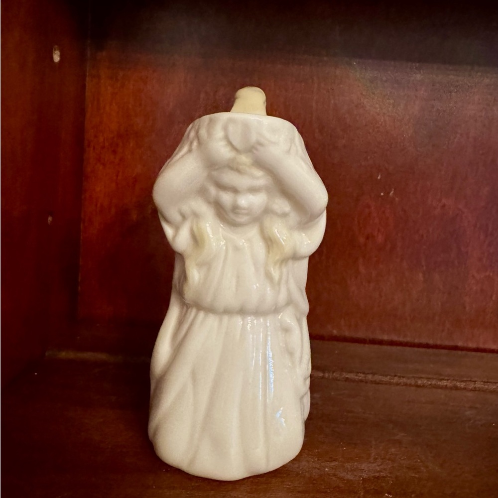 Irish Belleek Maiden Girl Figural Pitcher